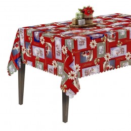 St Nicolas Vinyl PVC Tablecloth Easy Wipe Clean Christmas Festive Xmas Santa Claus Snowman