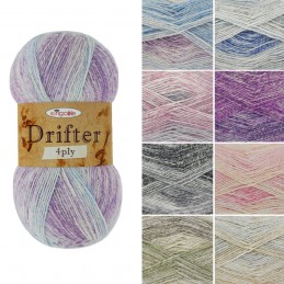 King Cole Drifter 4Ply Knitting Crochet Yarn Cotton Wool Acrylic Blend 100g