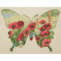 Butterfly Silhouette Cross Stitch Kit: Maia Collection: Elephant,Stag,Butterfly,Giraffe or Lion