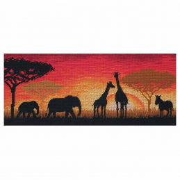 African Horizon Anchor Cross Stitch Kit: Maia Collection: Elephant,Stag,Butterfly,Giraffe or Lion