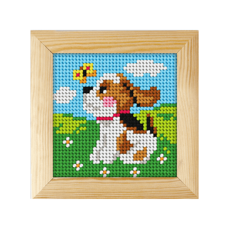 Orchidea Needlepoint Tapestry Kit Wooden Frame Beginners Animals Dog Cat Duck