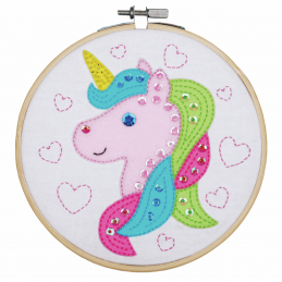 Unicorn Vervaco Embroidery Kit with Hoop Toucan,Unicorn,Elephant,Cactus Or Butterfly