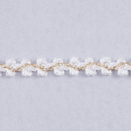 White/Gold Essential Trimmings  1m x 8mm Braid: Metallic Rayon Dress 