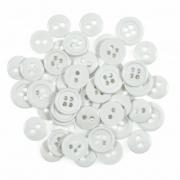White Trimits 125 x Assorted Craft Round Buttons 10mm to 14mm
