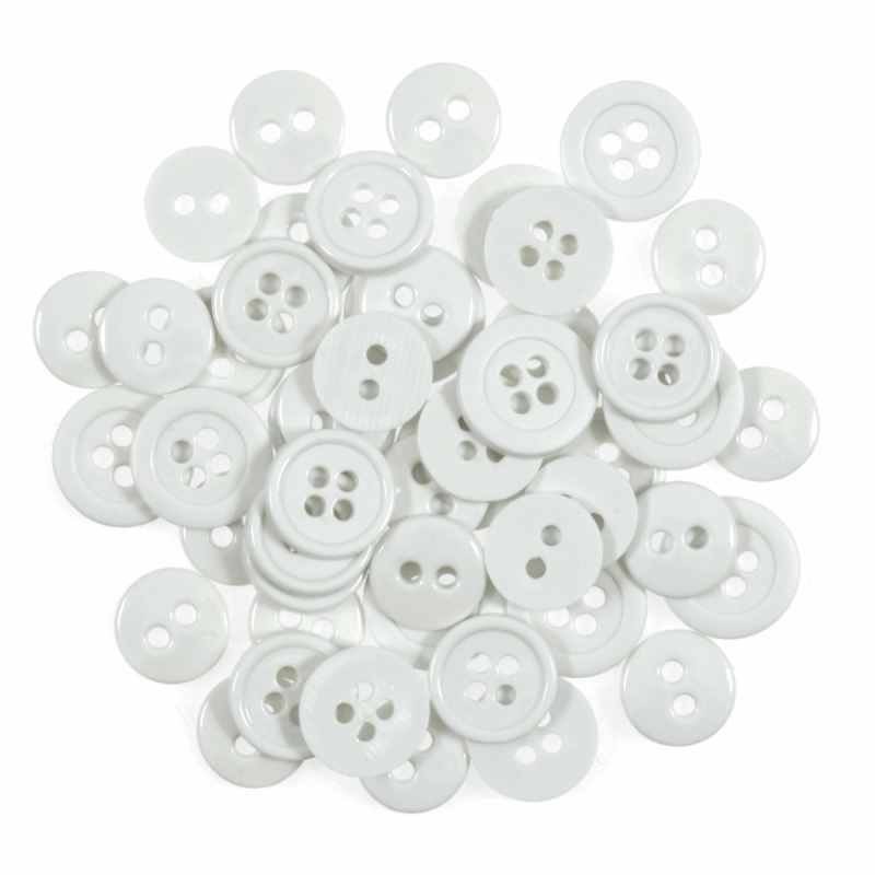 Trimits 125 x Assorted Craft Round Buttons 10mm to 14mm