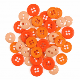 Orange Trimits 125 x Assorted Craft Round Buttons 10mm to 14mm