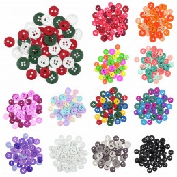 Trimits 125 x Assorted Craft Round Buttons 10mm to 14mm