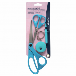 Blue Hemline Cutting Set: Scissors & Tool Set: 4 Piece Seam Ripper Tape Measure