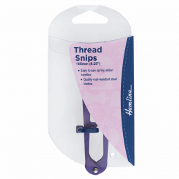 Hemline Thread Snips: 10.5cm/4.25" Scissors Spring Action Handles.