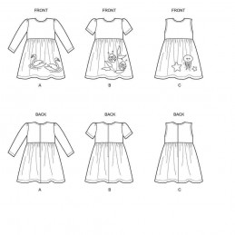 New Look Sewing Pattern 6647 - Toddlers Dresses with Appliques