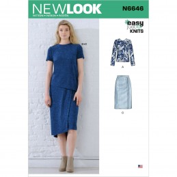 New Look Sewing Pattern N6646 Misses' Knit Tops and Skirts