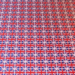 100% Cotton Poplin Fabric Rose & Hubble Mini Union Jack Flags United Kingdom UK