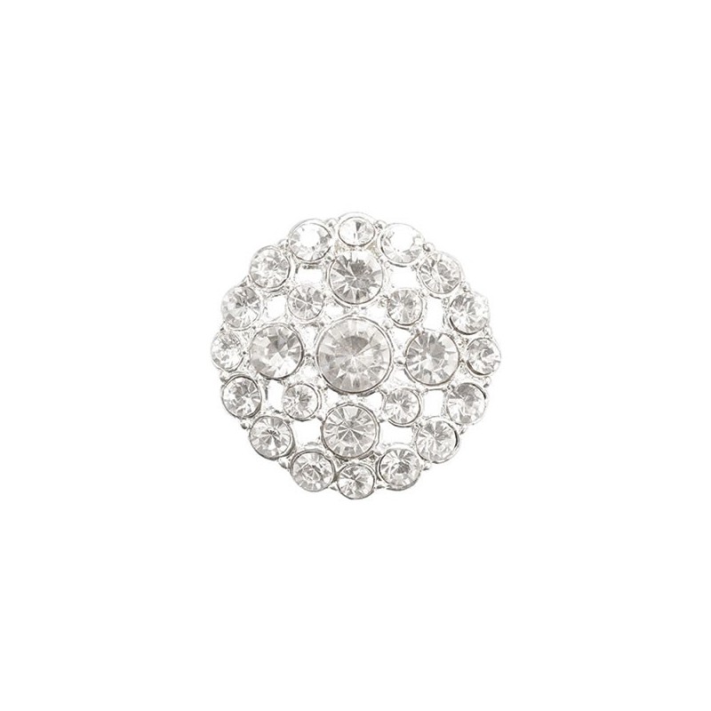 Finestyle 1 x Diamante Button Crystal Rhinestones Round 34mm Shank