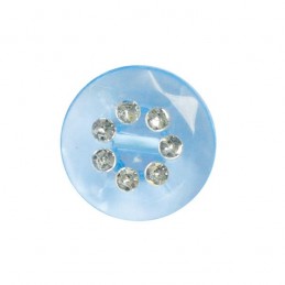 Blue Finestyle Faux Diamante Acrylic Button Round Shank 11mm or 15mm