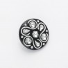 Finestyle 1 x Button Diamante Flower Buttons Black Shank Back