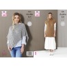 King Cole Knitting Pattern Ladies Poncho, Tunic: Knitted Natural Alpaca DK 5494