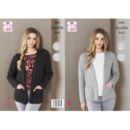 King Cole Knitting Pattern Ladies Edge-To-Edge Jacket: Knitted Natural Alpaca 5493