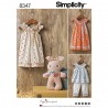Simplicity Sewing Pattern 8347 Toddler Dress Top Trousers and Stuffed Bunny