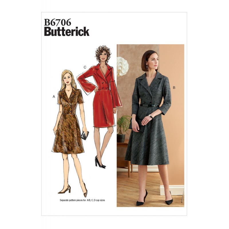 Butterick Sewing Pattern B6706 Misses' Buttoned Up Dress