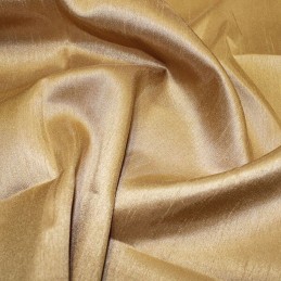 Antique Gold Satin Backed Shantung Dupion Faux Silk Dress Fabric Lightweight 146cm Wide