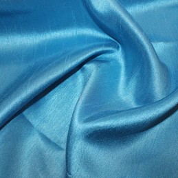 Turquoise Satin Backed Shantung Dupion Faux Silk Dress Fabric Lightweight 146cm Wide