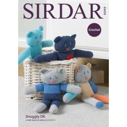 Sirdar Crochet Pattern 5200 Stuffed Teddy Bear Cuddly Toy Snuggly DK