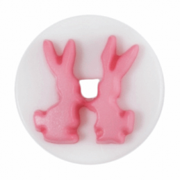 Pink Bunny Rabbits Buttons 14mm Nylon Shank 22 Lignes