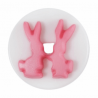 ABC Buttons 1 x Bunny Rabbits Button 14mm Nylon Shank 22 Lignes