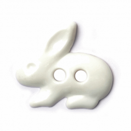 ABC Buttons 18mm White Rabbit Button 2 Hole Nylon 28 Lignes