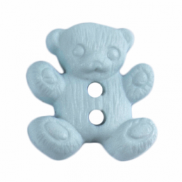 Blue ABC Buttons 18mm Teddy Bear 2 Hole Polyester 24 Lignes