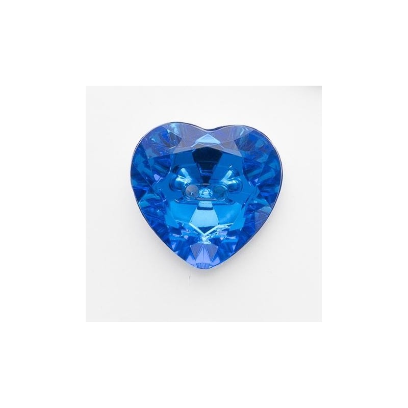 Fine Style Heart Shaped Crystal Effect Sparkly Button Acrylic 2 Hole