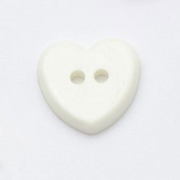 Cream Heart Shaped 2 Hole 13mm Button Plastic Craft Sewing Baby