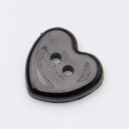 Black Heart Shaped 2 Hole 13mm Button Plastic Craft Sewing Baby