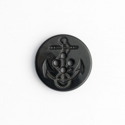 Black Nautical Ships Anchor Moulded Button Plastic Shank Child Baby Craft Sewing