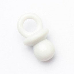 White Baby Dummy Button 20mm x 12mm Plastic Novelty