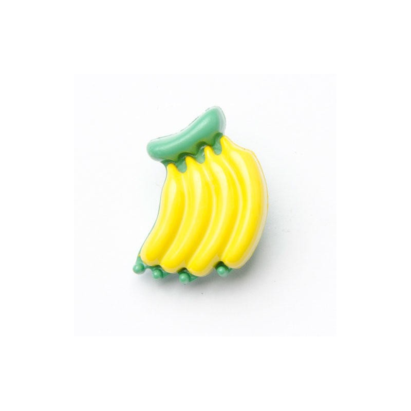 1 x Bunch Of Bananas Button 20mm x 15mm Plastic Shank Novelty