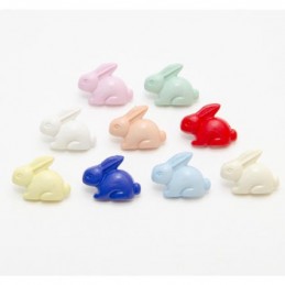 1 x Bunny Rabbit Button 20mm x 15mm Plastic Shank Novelty Buttons