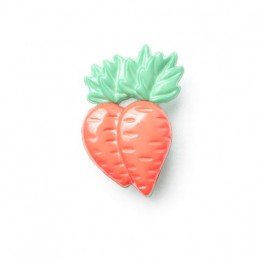 1 x Carrots Button 25mm x 15mm Plastic Shank Novelty Children's
