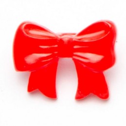 Red 1 x Childrens Bow Shape Button 17mm Plastic Shank Novelty