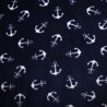 Printed Polar Anti Pil Fleece Fabric Nautical Anchor Sailor Sailing Ocean