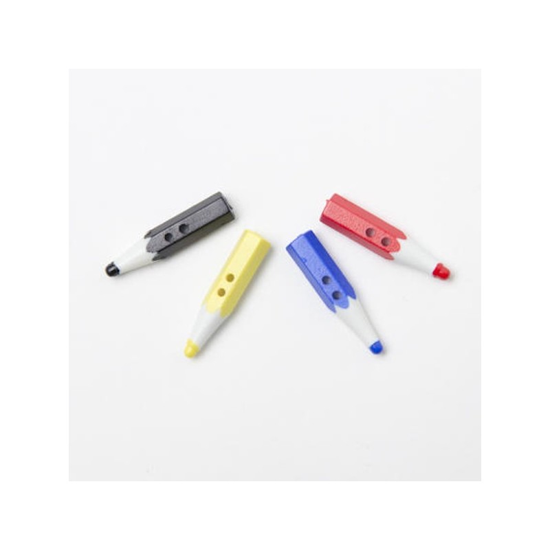1 x Crayon Pencil Buttons Button 25mm 2 Hole Novelty