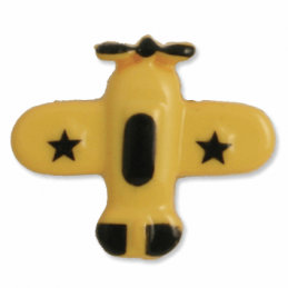 Yellow Trimits 1 x Aeroplane Stars Button 18mm Plastic Shank Novelty Plane