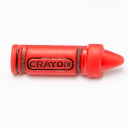 Red 1 x Crayon Colouring Pencil Buttons Button 30mm Shank Novelty