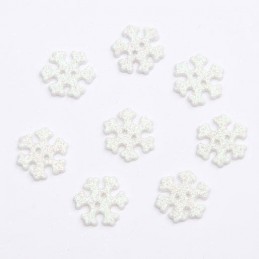 20mm Christmas Frosted Snowflake Festive Craft Buttons