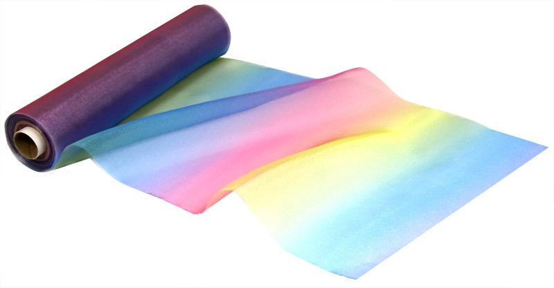 29cm Wide Rainbow Organza Fabric Voile Fantasia Dress Costume Party