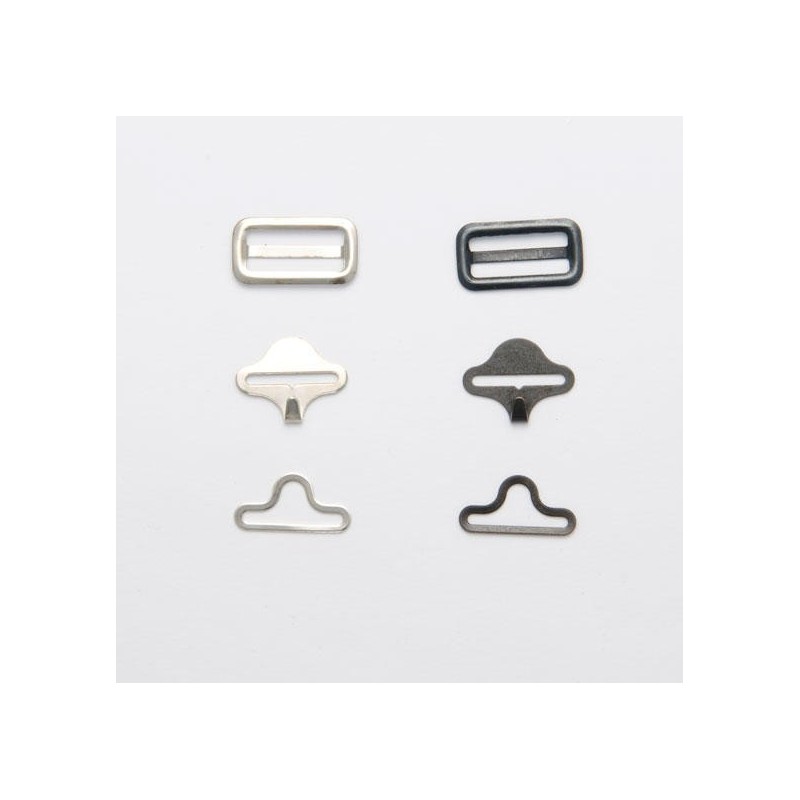 Bow Tie Fastener 19mm 3 Piece Set Black or Silver