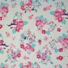 100% Cotton Poplin Fabric Cute Forest Animals Floral Flower Badger Mouse