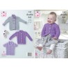 King Cole Knitting Pattern New Born Cardigans Knitted in Big Value Baby DK 5140