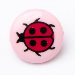 Ladybirds Ladybugs Button Shank Round Plastic Novelty Pink