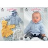 King Cole Knitting Pattern New Born Baby Jackets Knitted in Comfort Aran 3133